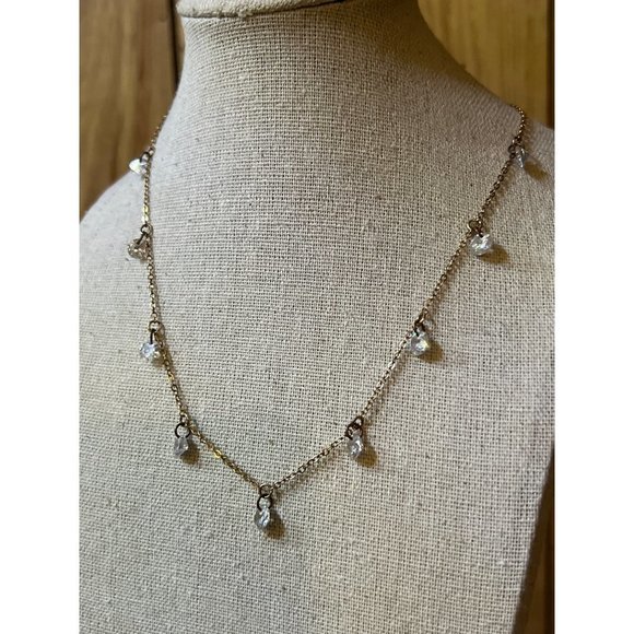 INC International Concepts Shaky Cubic Zirconia Necklace—18” - Picture 3 of 8